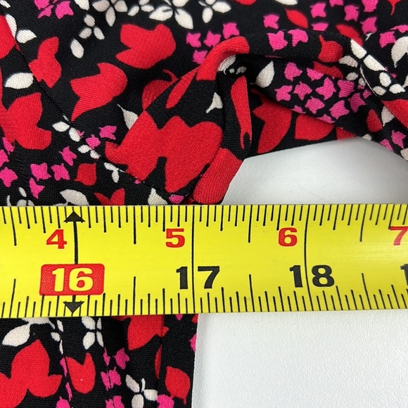 Michael Kors Woodland Red Leaf-Print Matte-Jersey Flounce Dress - Picture 6 of 10